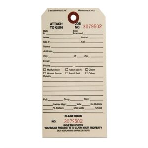 SINGLE STUB CLAIM CHECKS, CC-1, 100 PACK