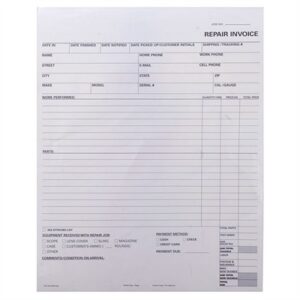 REPAIR LOG INVOICE FORMS, 2-PART, 500 PACK