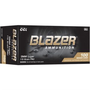 BLAZER BRASS 9MM LUGER 115GR FMJ 1145 FPS 100/BOX