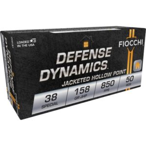 Home Fiocchi Defense Dynamics Handgun Ammunition .38 Spl 158 gr JHP 850 fps 50/ct